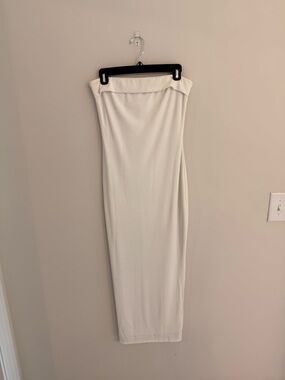 White Strapless Tube Maxi Skirt - Bridal
